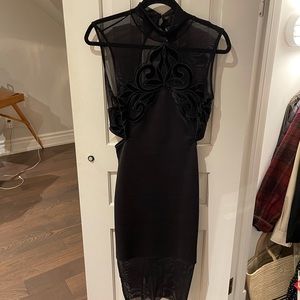 Beautiful Black Dress with Cut-Outs and Sheer detail Size M